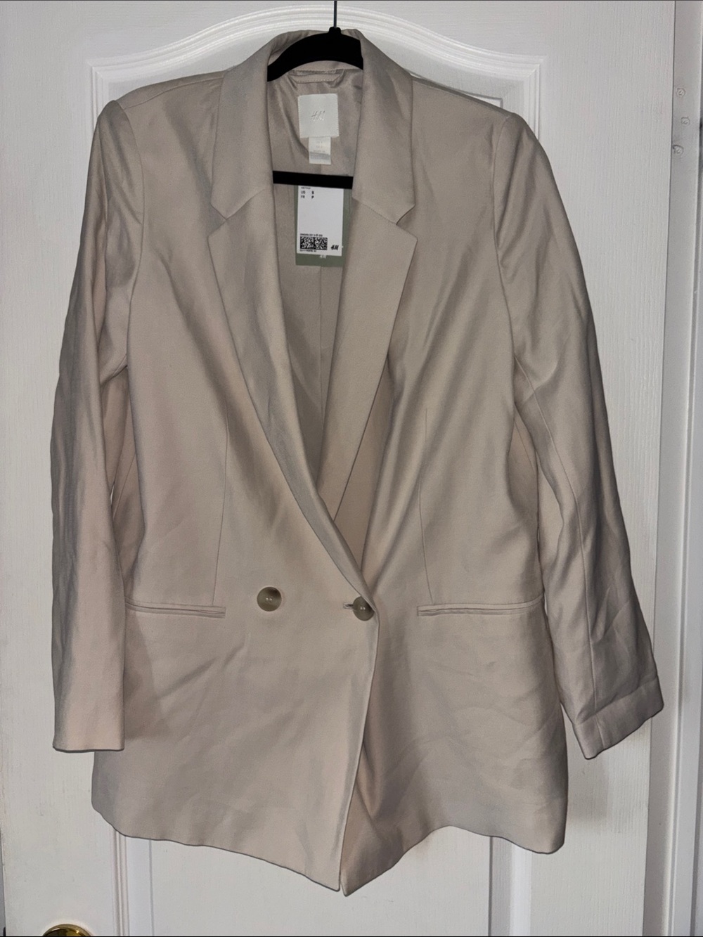 H&M Cream Double-Breasted Women's Blazer